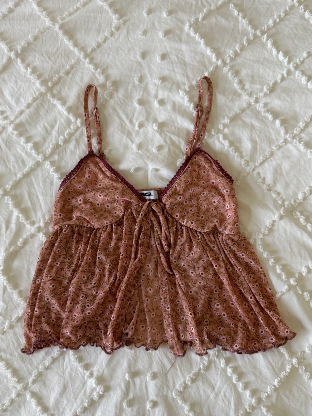 RSQ Dusty Rose Floral Babydoll Camisole - Picture 2 of 7